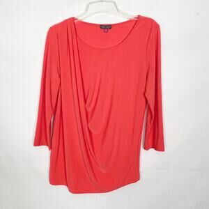 Vince Camuto Top Womens Large Career Office Business Casual Tomato Girl Colorful